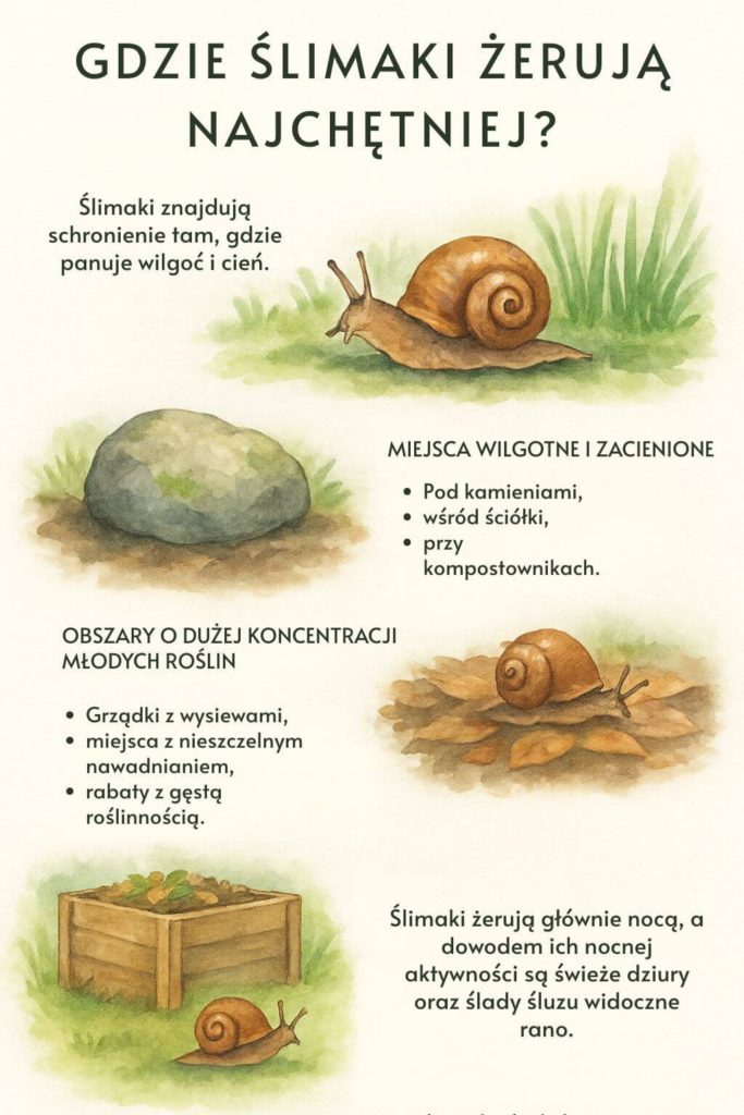 Gdzie najchętniej żerują ślimaki?