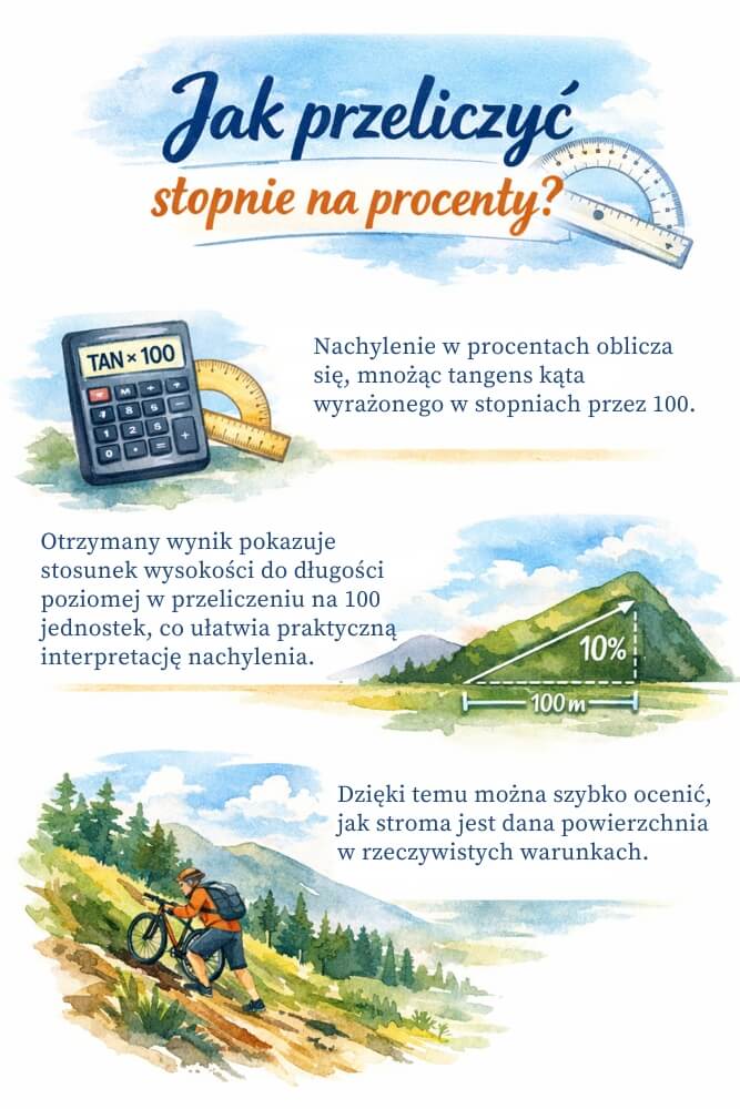 jak wyliczyć stopnie na procenty