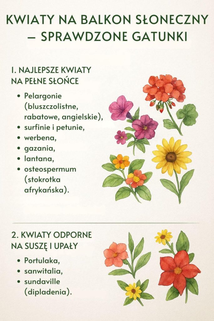 Jakie kwiaty na balkon pełen słońca? Lista