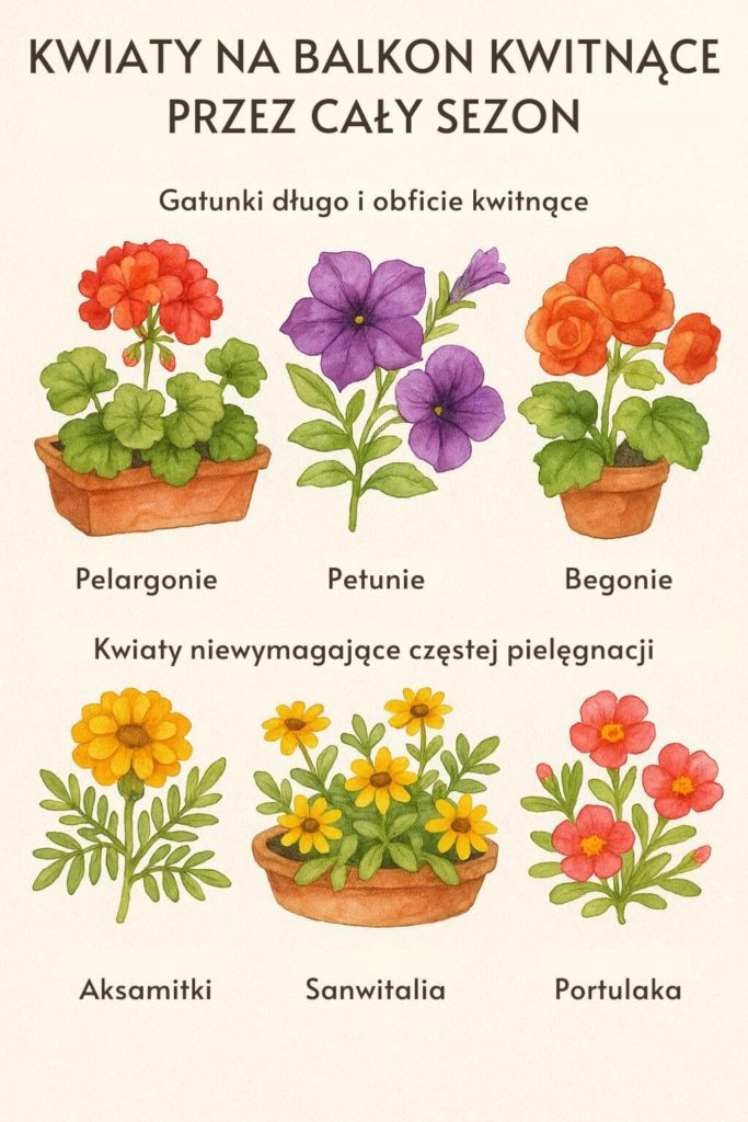 Kwiaty na balkon, które kwitną przez cały sezon 